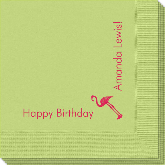 Corner Text with Flamingo Design Napkins